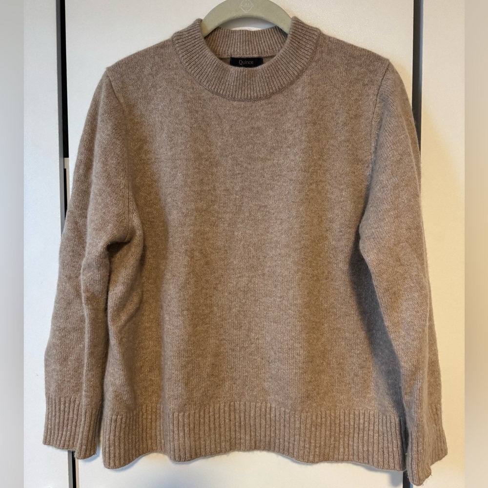 Quince - Mongolian Cashmere Oversized Crewneck Sweater (Oatmeal)